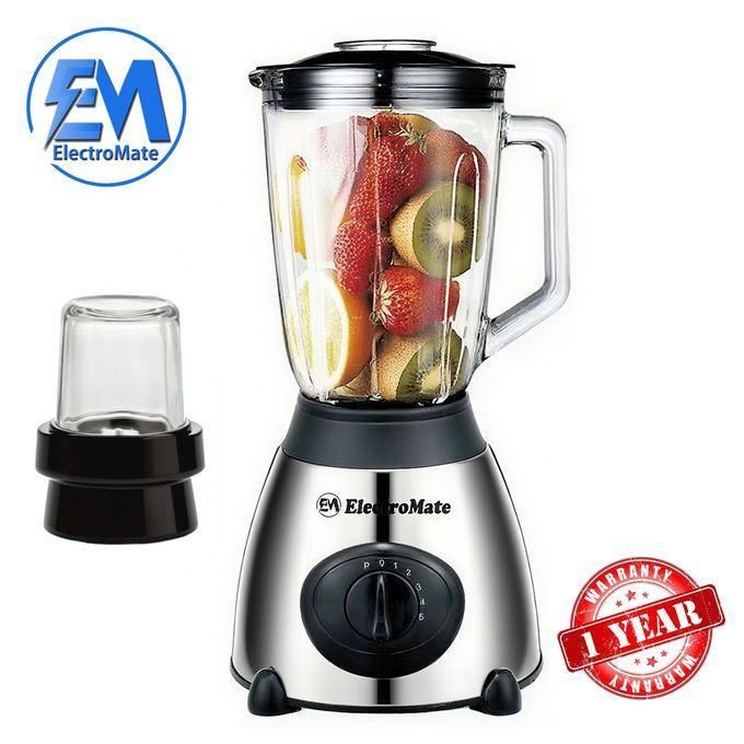ElectroMate Em 1.5L Multifunctional 2 In 1 Blender Powerful 4 Speed Motor