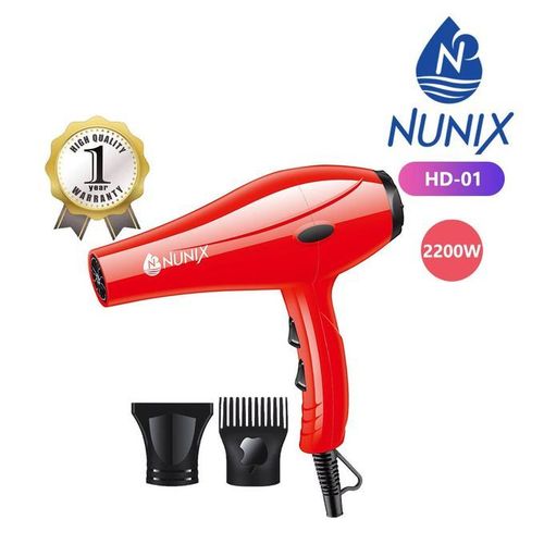 Nunix Professional Hair Blow Dryer  2200W  - Red