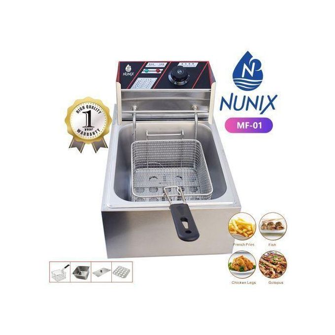 Nunix Chips/Chicken Stainless Steel Electric Deep Fryer 6LT 2500W