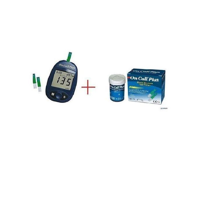 On Call Plus Blood Glucose Monitor Glucometer Test Kit + 50pcs Test Strips