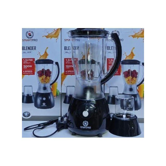 Smart Pro 1.5L Electric Blender & Grinder – 1500W, 4-Speed, Black (SBL-100R)