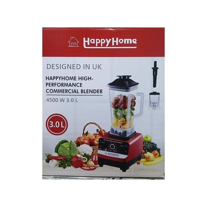 Happy Home 2-in-1 High-Performance Commercial Blender – 4500W Industrial Motor – 3.0L Extra Large Capacity with Dry Grinder Jar