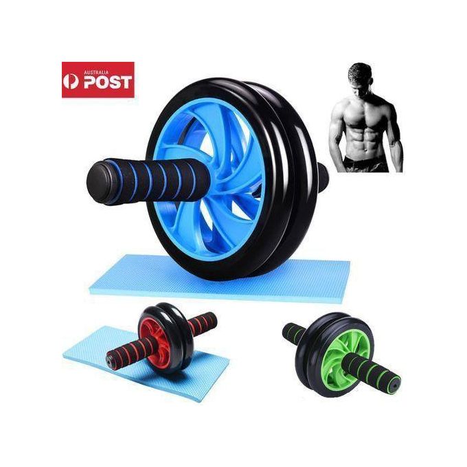 Abdominal Exercise Roller Wheel, Unisex Portable Double Abdominal Exercise Muscle Training Roller Wheel Equipment With Non-Slip Handles Comfortable Sponge Grip